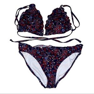 OLD NAVY Blue Paisley Bikini 👙 US Size M (7-8)
